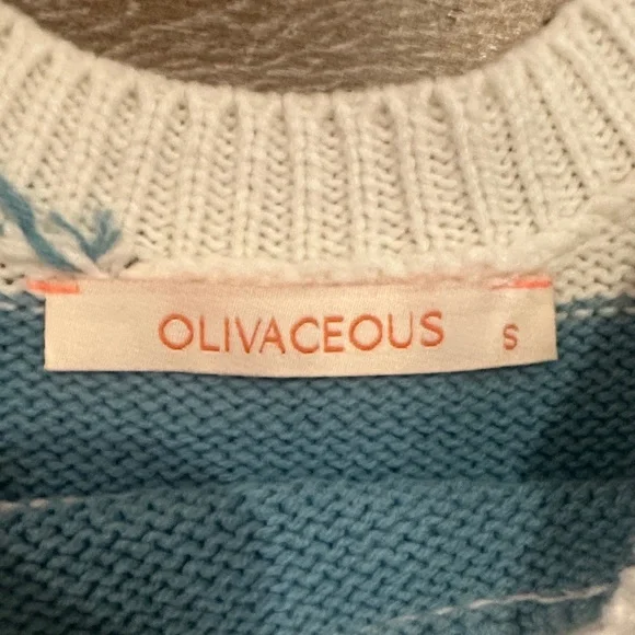 Olivaceous Blue and White Striped Knit Top - Picture 5 of 5